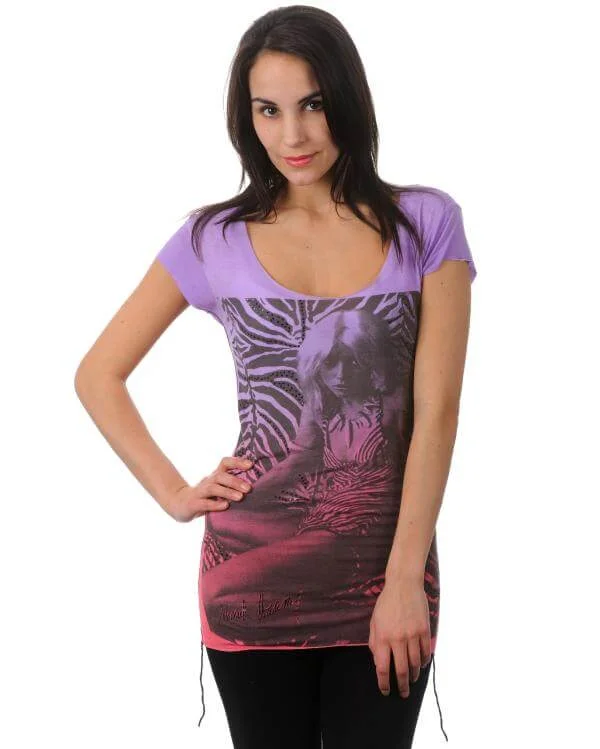 House Of The Gods - Woman's Debbie Harry T-Shirt - Violet - Red - XS - Rouge Image 1
