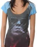 House Of The Gods - Ladies Keith Richards T-Shirt - Blue-Red - XS - Blue-Red Image 1