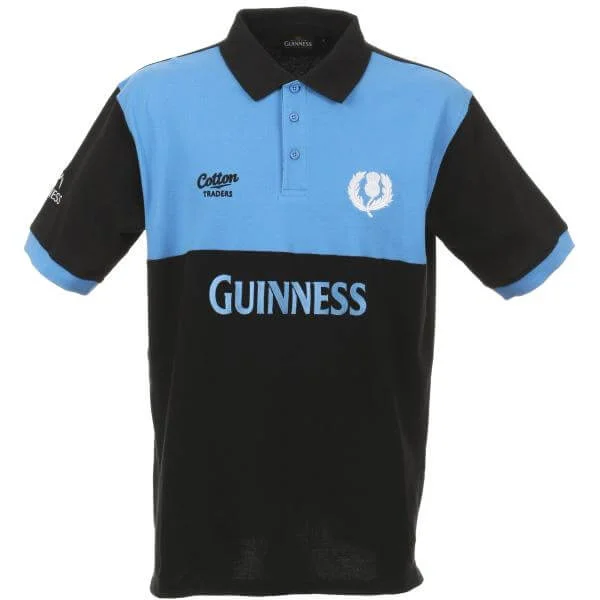 Guinness Scotland Rugby Polo Shirt - M - Noir Image 1