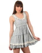 Yumi Tilly floral lace Dress - Blue - S - Bleu Image 1
