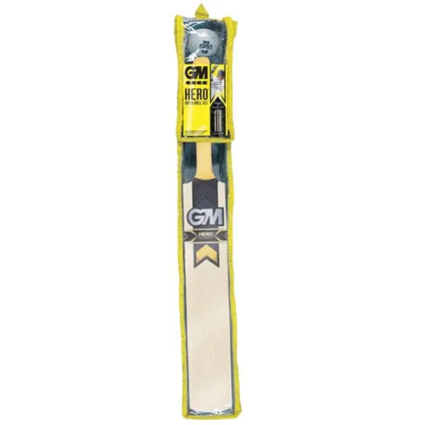 GM Hero Young Gunn Cricket Set (Bat, Ball and Wheelie Bin Stumps) - 5 - Chestnut Image 1