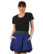 Mina Rouched Dippy Skirt - Blue - One Size - Bleu Image 1
