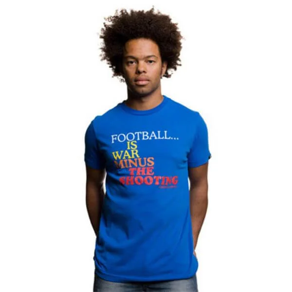 Mens Football is War T-Shirt - S - Bleu Image 1