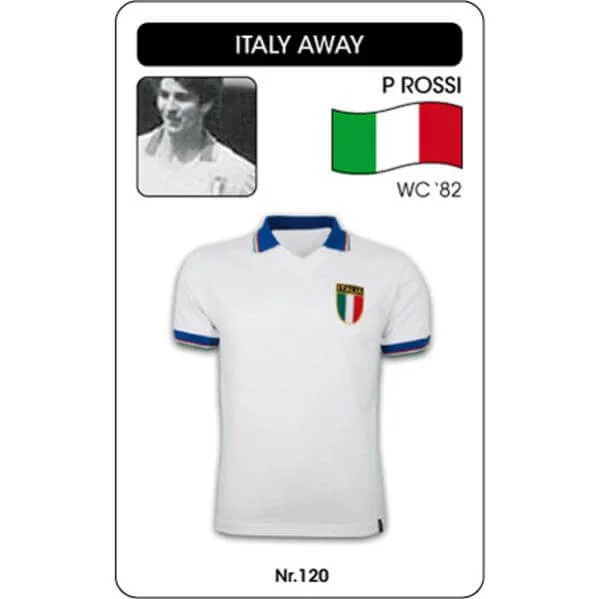 Italy Away WC 1982 Short Sleeve Retro Football Shirt - S - Blanc Image 1