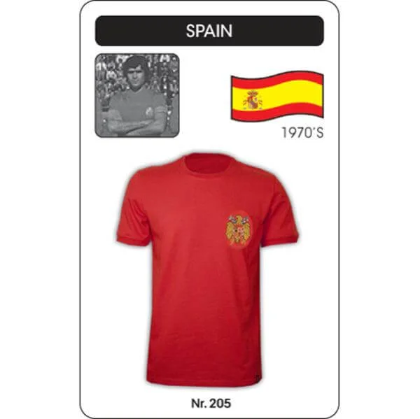 Spain 1978 Short Sleeve Retro Football Shirt - S - Rouge Image 1
