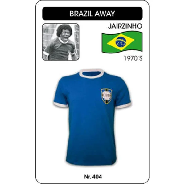 Brazil Away 1970's Short Sleeve Retro Football Shirt - S - Bleu Image 1