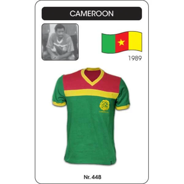 Cameroon 1989 Short Sleeve Retro Football Shirt - S - Vert Citron Image 1