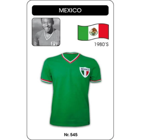 Mexico Pelé 1980's Short Sleeve Retro Football Shirt - S - Vert Citron Image 1