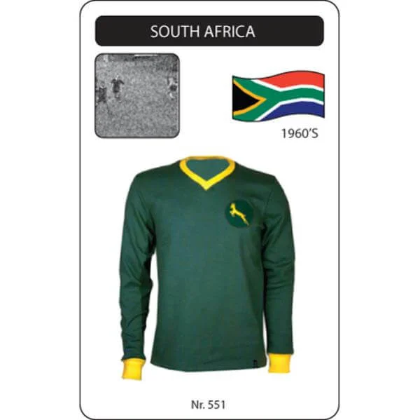 South Africa 1960's Long Sleeve Retro Football Shirt - S - Vert Citron Image 1