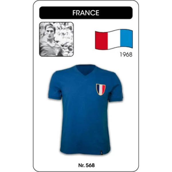 France 1968 Olympics Short Sleeve Retro Football Shirt - S - Bleu Image 1