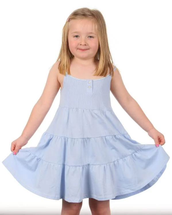 Polo Ralph Lauren Girls Babydoll Dress - Light Blue - 2 - Bleu Image 1