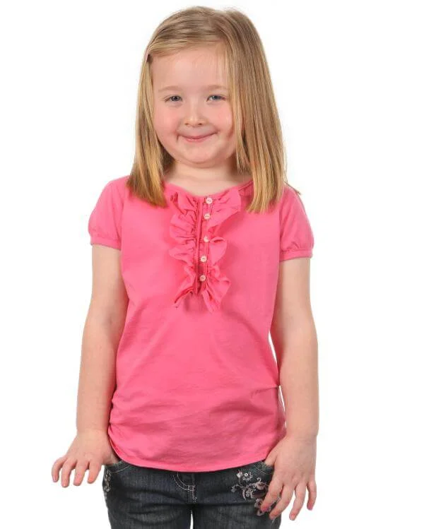 Polo Ralph Lauren Girls Ruffle Top - Pink - 2 - Rose Image 1
