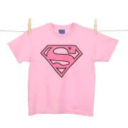 Girl's Supergirl Logo T - Shirt - Pink - 3-4 Yrs - Rose Image 1