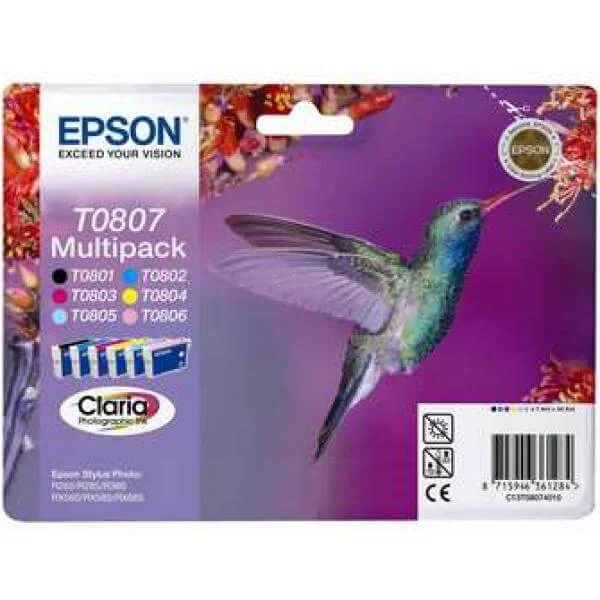 Epson T0807 Blk/C/Y/M/LC/LM Ink Cartridge Multipack Image 1
