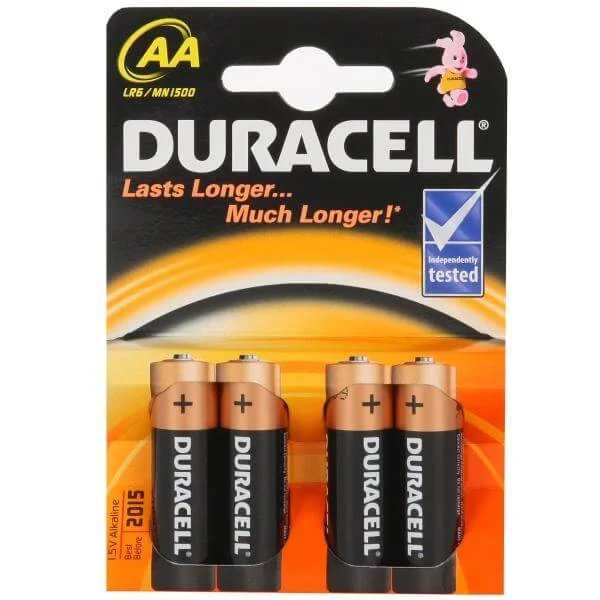 Duracell AA 1.5V Batteries - 4 pack Image 1