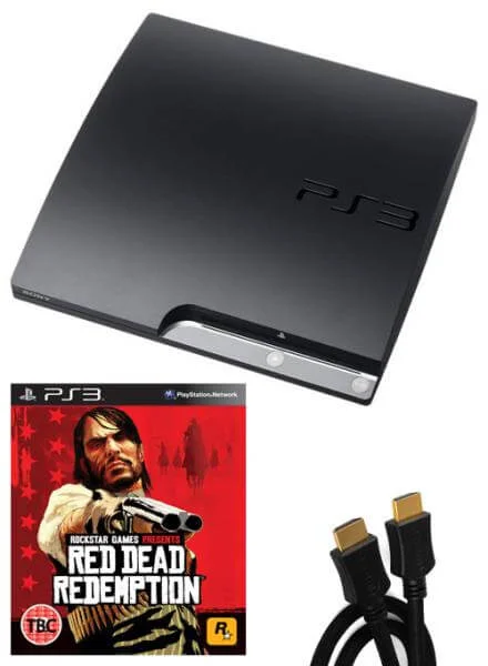 Playstation 3 PS3 Slim 120GB Console: Bundle (including Red Dead Redemption & 2M HDMI Cable) Image 1