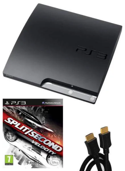 Playstation 3 PS3 Slim 120GB Console: Bundle (including Split Second: Velocity & 2M HDMI Cable) Image 1