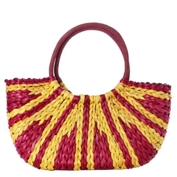 French Connection Sunrise Straw Bag - Very Berry/Mustard Image 1