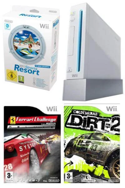 Nintendo Wii Console: Bundle (Including Wii Sports Resort, Colin McRae: Dirt 2 & Ferrari Challenge: Trofeo Pirelli) Image 1