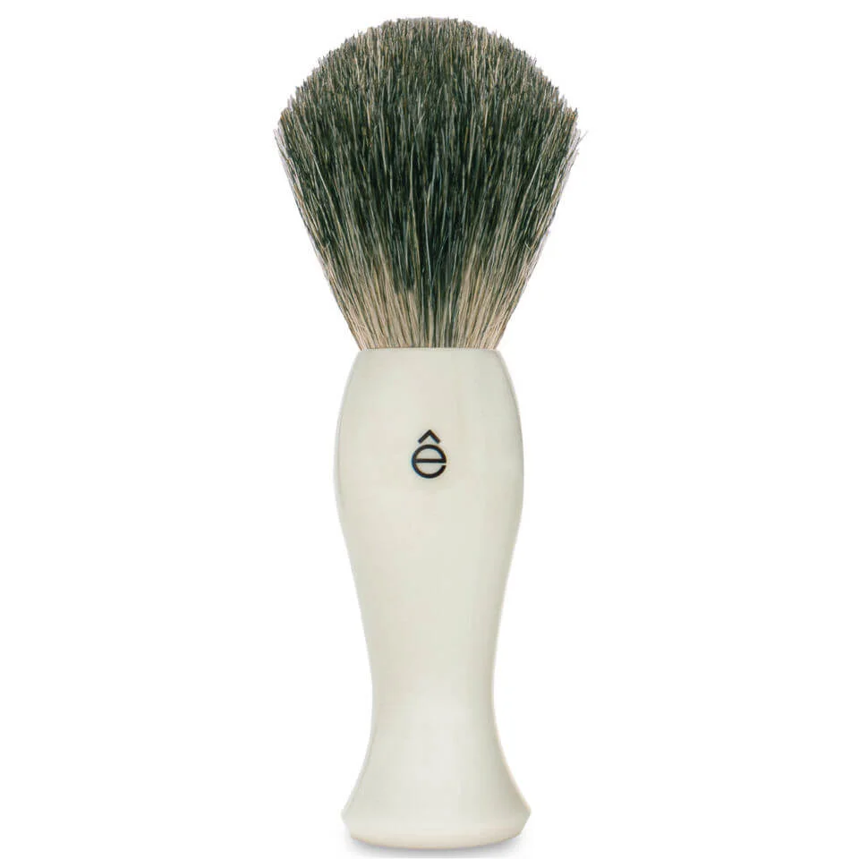 Long manche de blaireau en plastique blanc de eShave Image 1