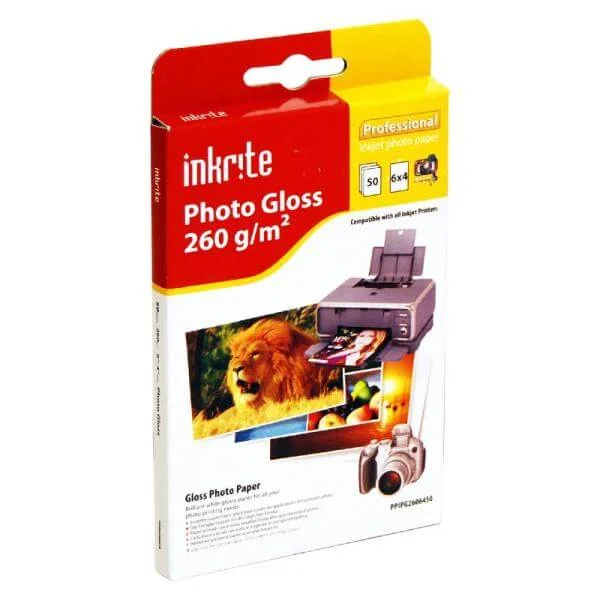 Inkrite PhotoPlus Professional Paper Photo Gloss 260gsm 6x4 (50 sheets) Image 1