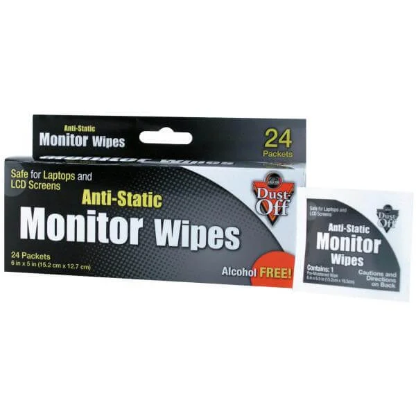 Dust-Off Antistatic Monitor Wipes Sachets - 24 pack Image 1