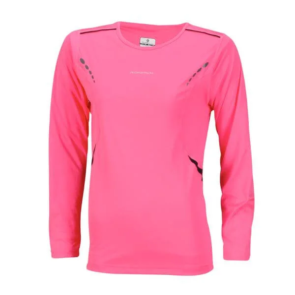 RonHill Women's Vizion L/S T-Shirt - Pink/Black - XS - Rose Image 1