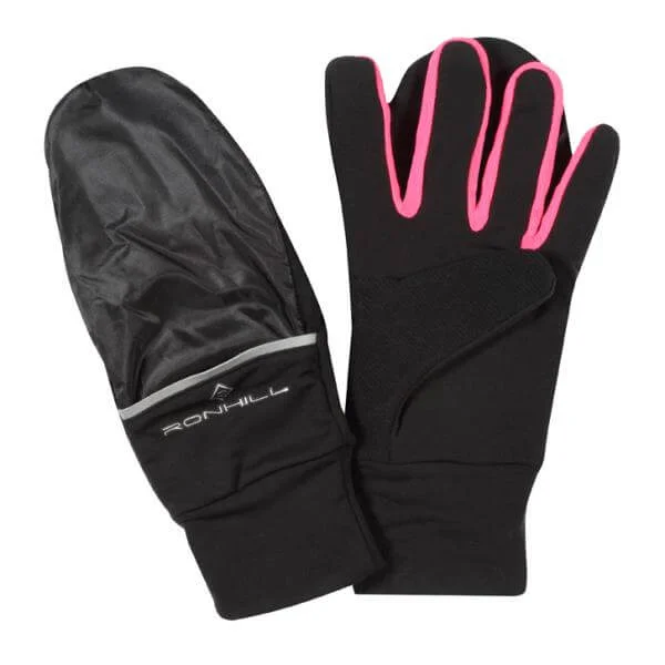 RonHill Switch Running Gloves - Black/Pink - S - Noir Image 1