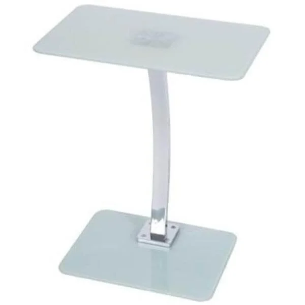LEVV White & Chrome Laptop Table Image 1
