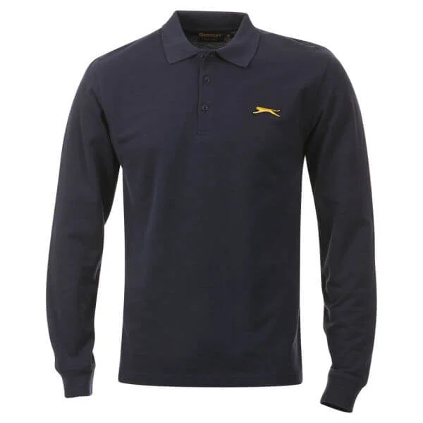 Slazenger Men's Equipe L/S Polo Shirt - Navy - S - Navy Image 1
