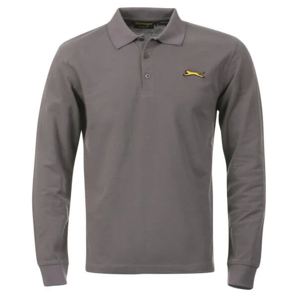 Slazenger Men's Equipe L/S Polo Shirt - Grey - S - Gris Image 1