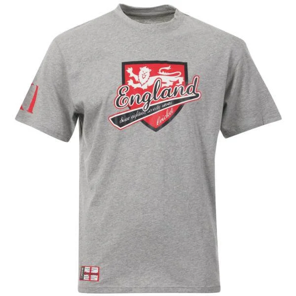 England Cricket Men's Lion Tee - Grey Marl - XS - Gris Chiné Image 1