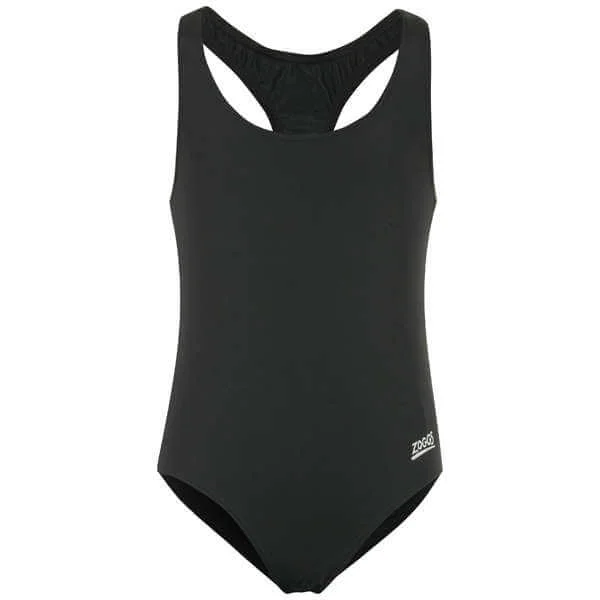 Zoggs Junior Girls Cottesloe V-Back - Black - 4yrs - Noir Image 1