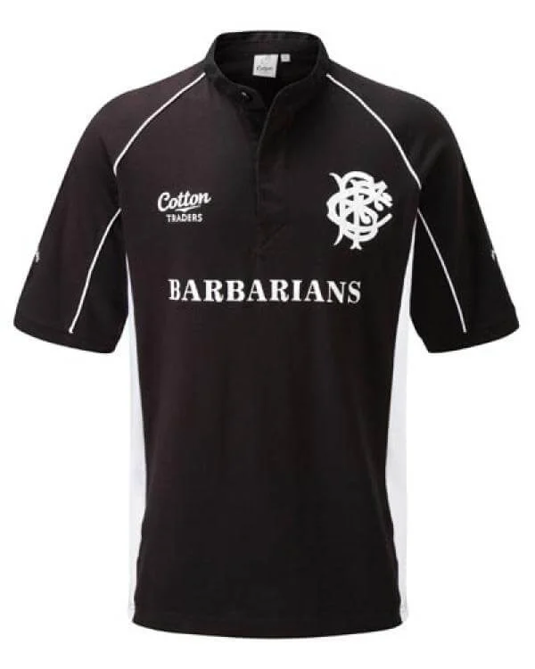 Cotton Traders Men's Barbarians Training Jersey SS - Black - YTH - Noir Image 1