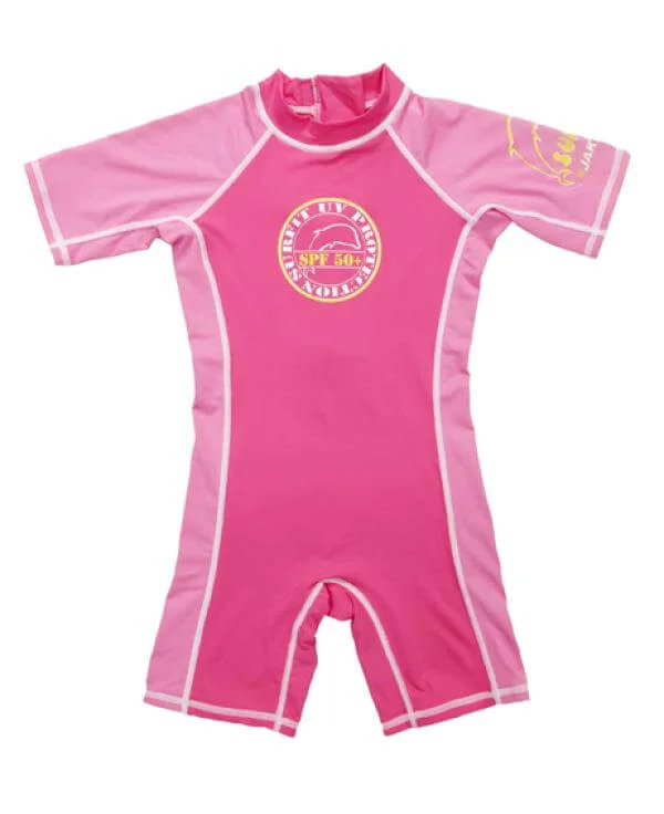 Jakabel Surfit UVP Shorty Sunsuit - Pink - XB (3-6 Months) - Rose Image 1