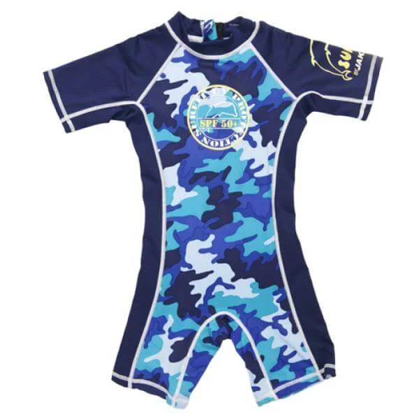 Jakabel Surfit UVP Shorty Sunsuit - Blue Camou - XB (3-6 Months) - Bleu Image 1