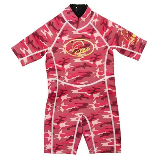 Jakabel Surfit Shorty Wetsuit - Pink Camou - XS (12-24 Months) - Rose Image 1