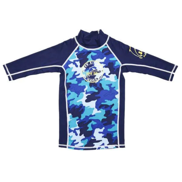 Jakabel Surfit UVP 3/4 Sleeve Top - Blue Camou - S (2-3 yrs) - Bleu Image 1