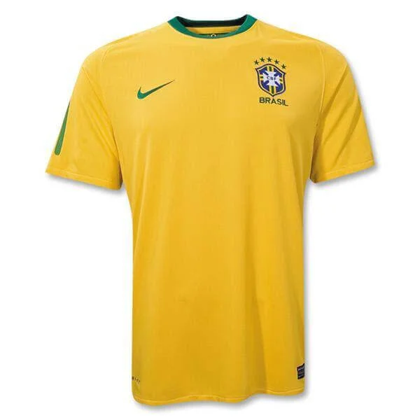 Brazil Home Shirt 2010/11 Short Sleeve - Youths - XS - Citron Image 1