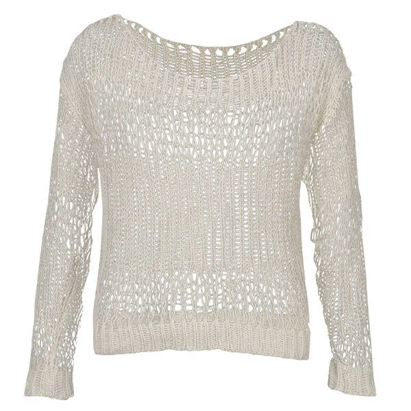 Motel Women's Jenna Open Knit Jumper - Cream - S - Crème Image 1