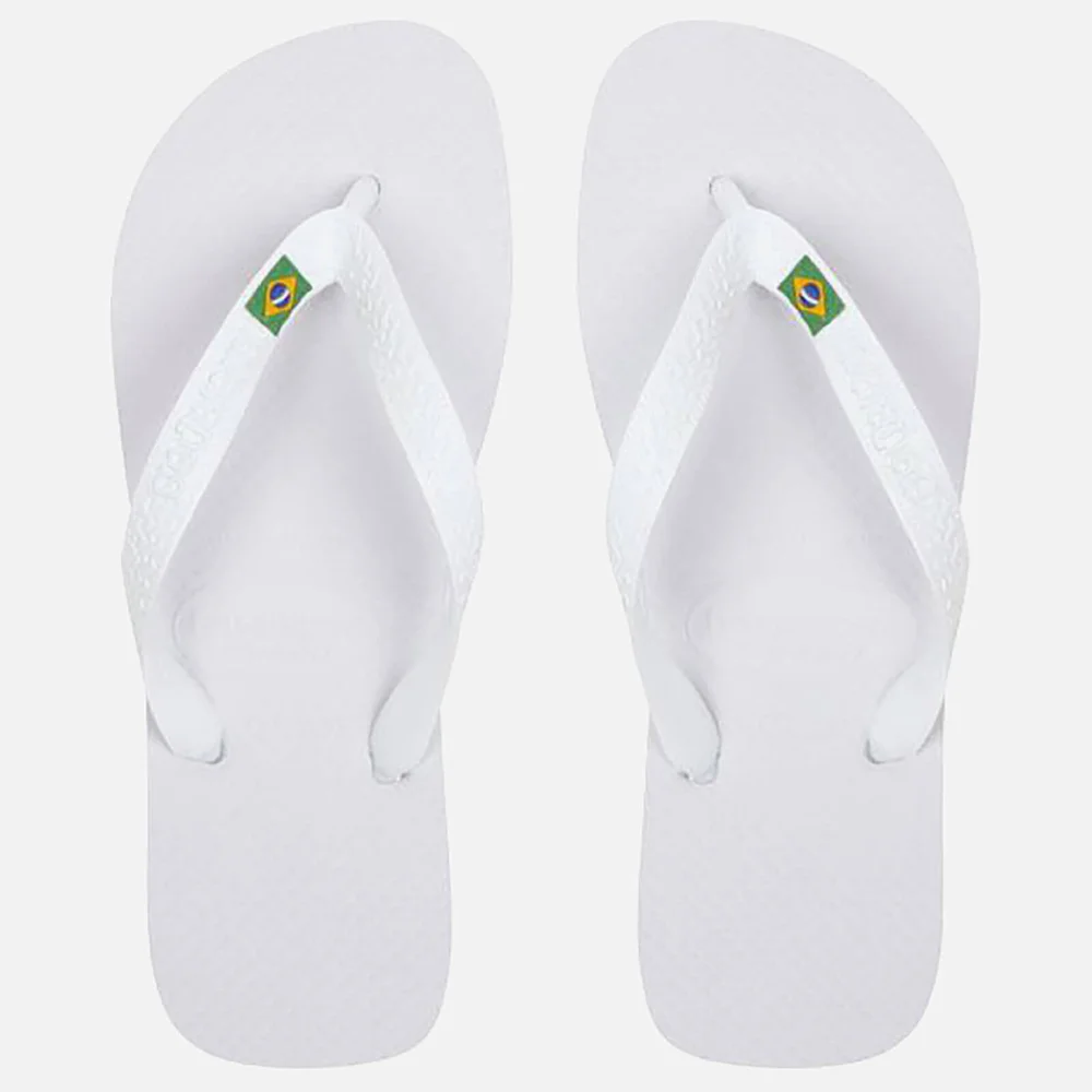 Tongs Unisexe Havaianas Logo Brésil -Blanc - UK 1/2 Image 1