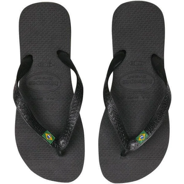 Havaianas Brasil Flip Flops - Black - 1/2 - Noir Image 1