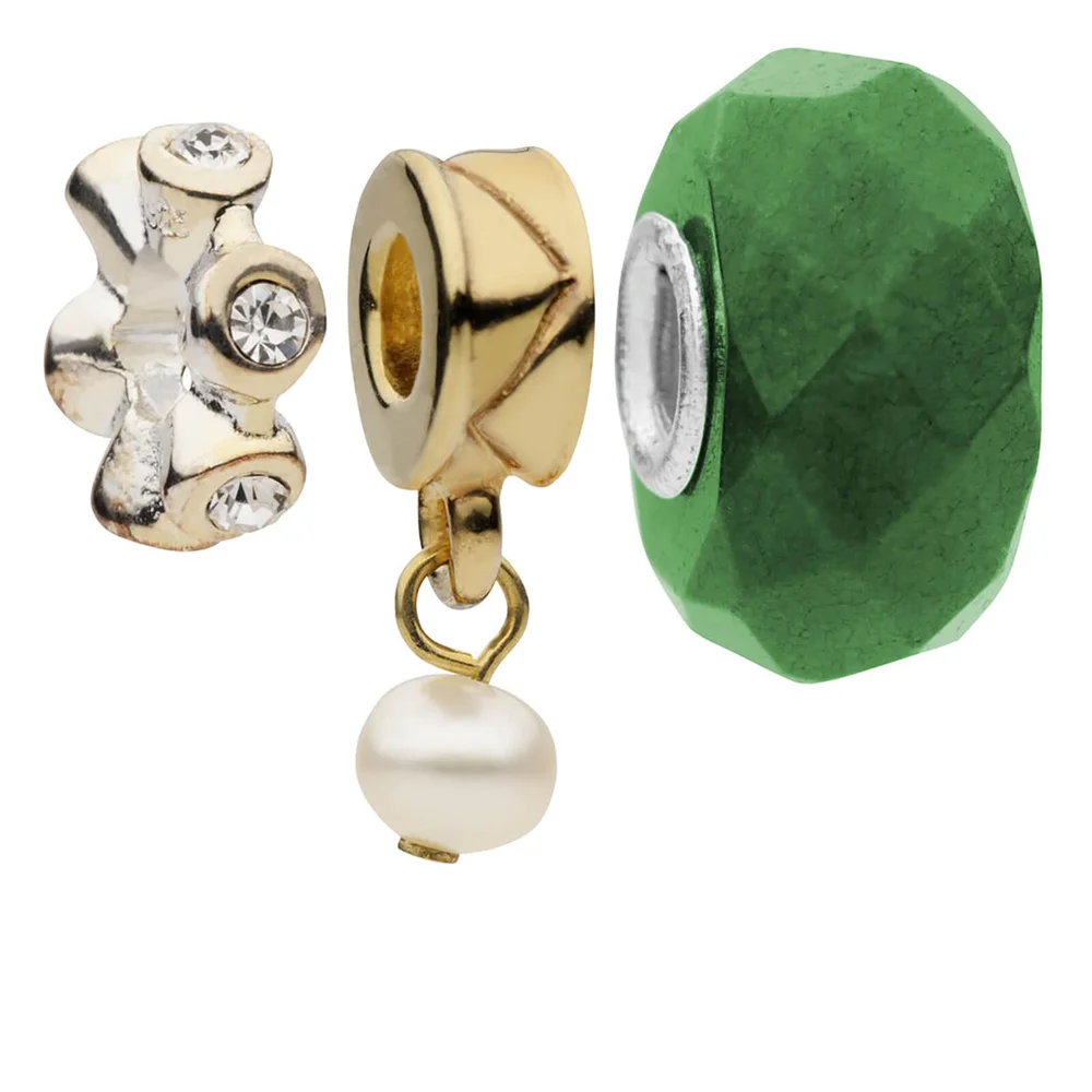 Breloques Perles et Cristal Amadora (lot de 3) - Silver Image 1