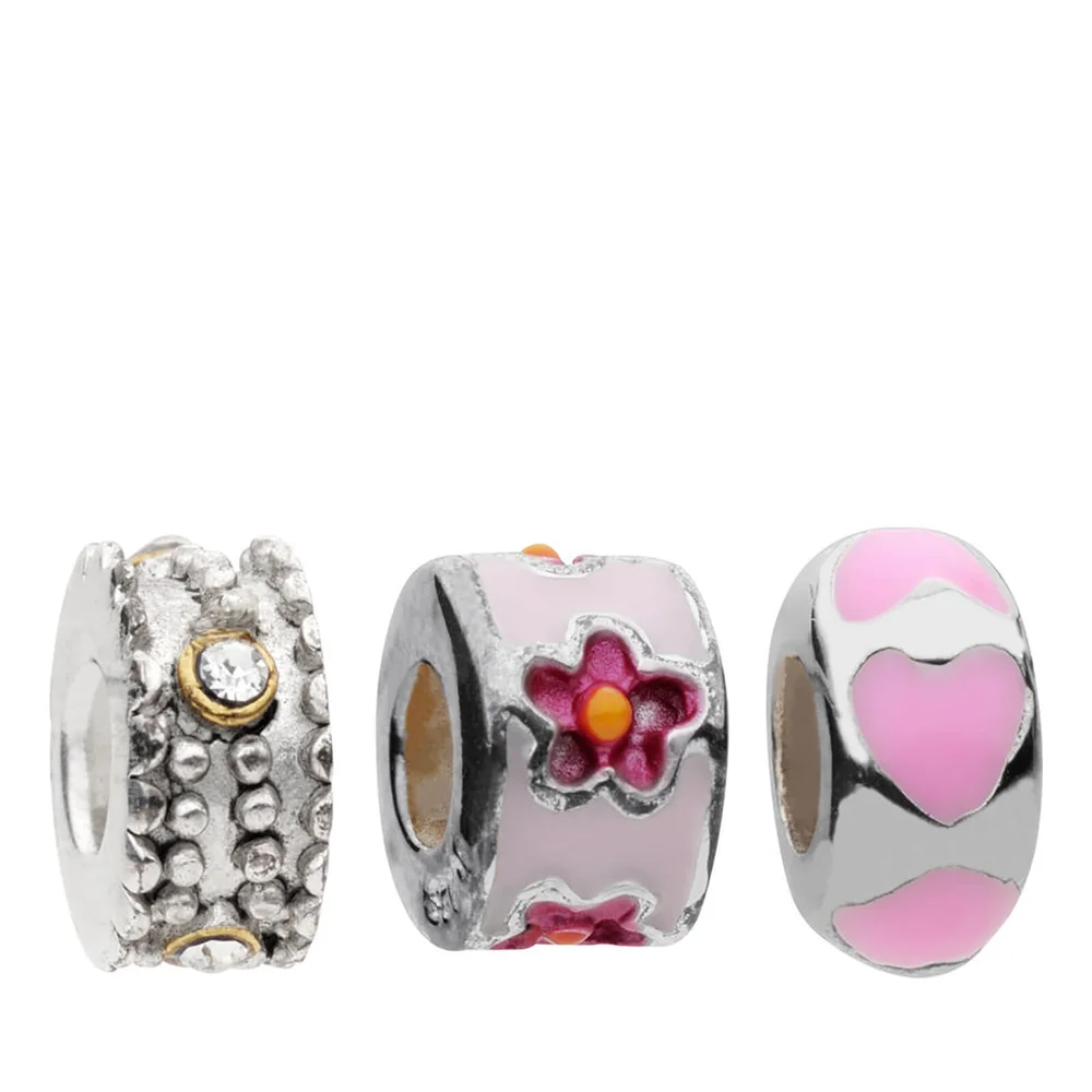 Breloques Cristal Rose Amadora (lot de 3) - Silver Image 1