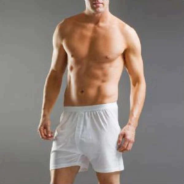Sunspel One Button Boxer Shorts - White - L - Blanc Image 1