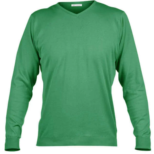 John Smedley Marshall V-Neck Pullover - Cloverfield - S - Bleu Ciel Image 1