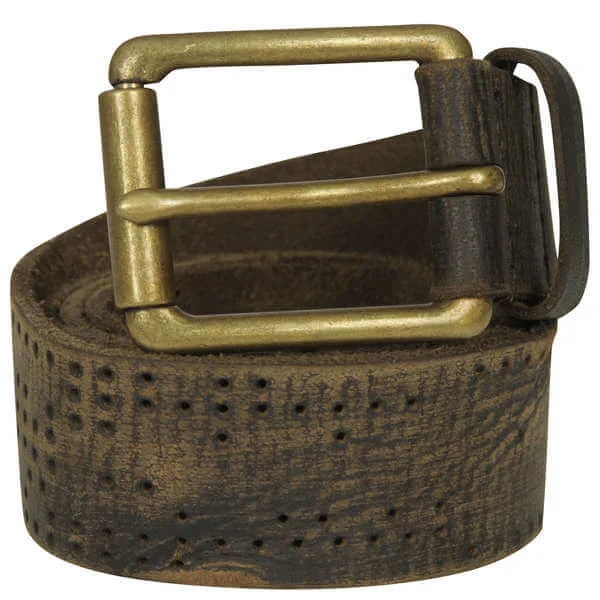 Religion Perforated Belt - S - Brown Image 1