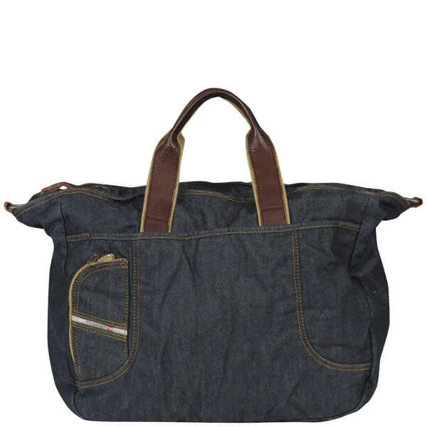 Diesel DNA Infusion Denim/ Leather Large Holdall - Blue Denim H1940 Image 1