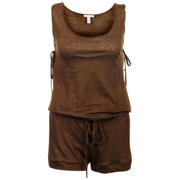 Chloe Women's Sleeveless Playsuit - Brown - 10 - Blanc Image 1