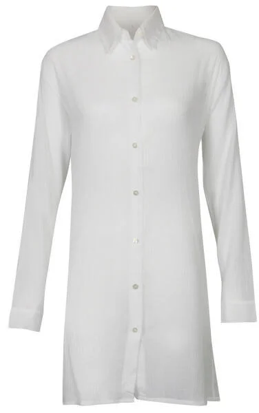 Chloe Women's Long Sleeve Shirt Dress - White - 10 - Blanc Image 1